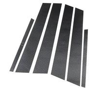 QASULER Embellecedor for pilar de ventana puerta coche, 6 piezas, for NISSAN, X-Trial 2014-2023, aspecto fibra carbono B Cubierta de moldura de ventana de coche(BLACK B-carbon Fiber Look)