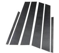 QASULER Embellecedor for pilar de ventana puerta coche, 6 piezas, for Tesla, modelo Y 2021 2022 2023 Cubierta de moldura de ventana de coche(BLACK B-carbon Fiber Look)