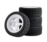 QASULER Esponja de inserción Rueda for neumáticos Agarre, for HPI, Tamiya, 1/10 1:10 Touring Car RC 6030-8014, 4 Uds Juego de Ruedas de Carreras RC(6030W-8014)