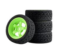 QASULER Esponja de inserción Rueda for neumáticos Agarre, for HPI, Tamiya, 1/10 1:10 Touring Car RC 6030-8014, 4 Uds Juego de Ruedas de Carreras RC(6030G-8014)