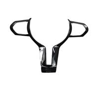 QASULER Etiqueta engomada de la fibra carbono del ajuste cubierta marco botón volante coche, for, F20 F22 F21 F30 F32 F33 F36 F06 F12 F13 X5 F15 X6 F16 Vinilo decorativo volante(BLACK Black)