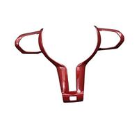 QASULER Etiqueta engomada de la fibra carbono del ajuste cubierta marco botón volante coche, for, F20 F22 F21 F30 F32 F33 F36 F06 F12 F13 X5 F15 X6 F16 Vinilo decorativo volante(BLACK Red)