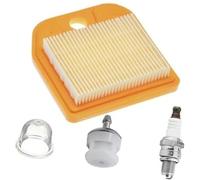 QASULER Filtro de aire 4237 141 0300 for cortasetos STIHL HS81, HS81R, HS81RC, HS81T, HS81TC, HS82, HS82T, HS86, HS86R, HS86T, HS87, HS87R, GS81RC, for jardín, con bujía, filtro combustible y cebador