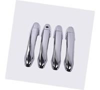 QASULER For CR-V CRV, for Civic, 2012 2013 2014 2015 2016 Cubiertas de manijas de puerta de fibra de carbono cromadas moldura de manija de puerta exterior(Silver)
