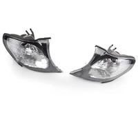 QASULER For, for E46 2002-2005 Serie 3, for 320i, for 325i 330i Luz de Esquina Señales de Giro Faro Cabeza Lámpara Señal de Giro Luz de señal de Giro del Coche(Black L and R)