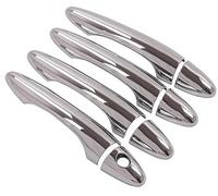 QASULER , for Kia, Sportage SL Si MK3 2011-2016 Fibra de Carbono Nueva Cubierta cromada for manija de Puerta de Coche moldura de manija de puerta exterior(Silver Handle)