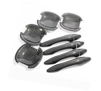 QASULER , for Kia, Sportage SL Si MK3 2011-2016 Fibra de Carbono Nueva Cubierta cromada for manija de Puerta de Coche moldura de manija de puerta exterior(BLACK Carbon Handle-bowl)