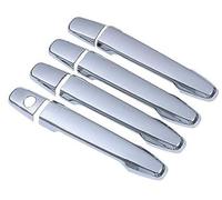 QASULER , for Mitsubishi, Outlander Lancer ASX 2008-2020 Superposiciones de cubierta de manija de puerta de fibra de carbono cromada ABS moldura de manija de puerta exterior(Silver)