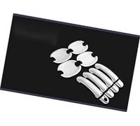 QASULER For MK5, for Golf, Plus, for Golf, GTI 2006-2010, cubierta cromada de fibra de carbono for manija de puerta de coche, cuenco for taza moldura de manija de puerta exterior(Silver Handle Bowl)