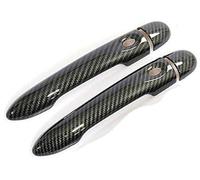 QASULER , for Renault, Alpine Vision A110 2017 2018 2019 2020 2021 Cubierta de manija de Puerta de Coche de Fibra de Carbono Brillante moldura de manija de puerta exterior(BLACK Carbon 0key 2 Button)