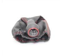 QASULER For VW, for Caddy, 1997 1998 1999 2000 2001 2002 Pomo de Cambio de Marchas de Coche de 5 velocidades Pomo de Cambio de Bota de Cuero Perilla de palanca de cambios manual(White)