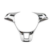 QASULER for VW, for Golf, 7 GTI MK7, for POLO, 2014 2015, for Jetta, MK6 Cubierta del Volante Coche Etiqueta engomada de decoración Adorno Cromado ABS Vinilo decorativo volante(BLACK Silver)