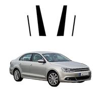 QASULER For VW, for Jetta, A6 Typ 1B 2011-2018 4 Uds postes de pilar ventana decoración cubierta embellecedora puerta negra brillante Cubierta de ajuste de ventana de coche