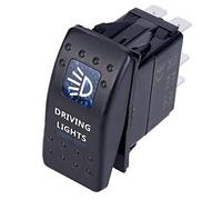 QASULER Interruptor de palanca iluminado 5 pines for automóvil, barco, camión, for interruptor basculante impermeable 12 V ON OFF, for Panel de interruptores marinos(3)