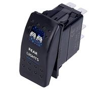 QASULER Interruptor de palanca luz for automóvil, barco, camión, interruptor 5 pines, resistente al agua, for trasera marcha atrás estilo barra azul 12-24 V Panel de interruptores marinos(5)