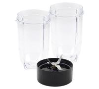 QASULER Juego de Cuchillas Cruzadas de Repuesto + 2 Vasos de 16 oz for Magic Bullet, Piezas de Repuesto compatibles con licuadora MB1001 de 250 W QASULER