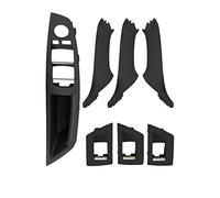 QASULER Left Drive LHD 7 Piezas Cubierta Decorativa de Placa de manija de Puerta Interior de automóvil, for, for Serie 5 F10 F18 2010-2016 Cubierta de manija de puerta de fibra de carbono(Schwarz)