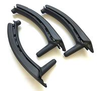 QASULER Manija de puerta interior izquierda derecha con conjunto de cubierta de cuero de repuesto, for, for X5 X6 E70 E71 E72 2007-2013 Cubierta de manija de puerta de fibra de carbono(RHD Black)
