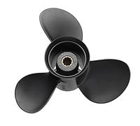 QASULER Motor de hélice fueraborda de Barco 9,9 X 13, aleación de Aluminio de 25-30HP, for hélice Mariner, Negro, 10 Dientes estriados, 3 Palas Hélice de Motor de Barco