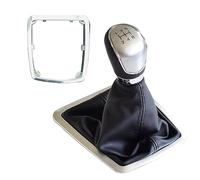 QASULER Palanca de cambio de marchas Manual for coche, palanca de 5/6 velocidades for Ford Focus 2 MK2 FL C-MAX 2006-2011 MK3 MK4 MK7 Galaxy con cubierta de bota de polaina Pomo de palanca de cambios(