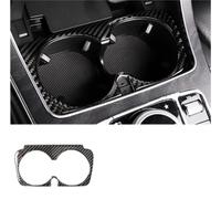 QASULER Panel Decorativo de Fibra de Carbono for el Interior del portavasos del Mercedes-Benz Clase C W205 GLC. Adhesivo para la Consola Central del Coche(Schwarz)