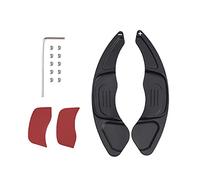 QASULER Par de levas extensión for cambio volante coche aluminio, for VW, Golf 7 2015-, Scirocco, Sagitar Gli R-line Gts, POLO, Gti Polea loca de la plataforma del cortacésped(Schwarz)