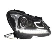 QASULER Para Mercedes-Benz W204 C200 C260 2011-2013 Luces de coche Faro Drl Señal Lámpara de cabeza delantera Bi Xenon Lámparas automotrices Faro Luz de giro Indicador del espejo retrovisor