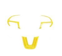 QASULER Pegatinas decorativas for volante de coche, for DODGE, Durango 2014+, Grand Cherokee SRT8 +, accesorios interiores Embellecedor de ventilación de coche(Yellow)