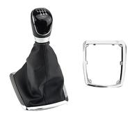 QASULER Perilla de cambio de marchas con cubierta a prueba de polvo, manija de palanca de cambios for Ford, Focus, 2 MK2 FL C-MAX 2006-2011 MK3 MK4 MK7 Galaxy Pomo de palanca de cambios(6 Speed-Black-