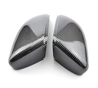 QASULER Rearview Mirror Cover, for VW, for Golf, 6 VI MK6 GTI R Line R20, for Touran, Carbon Fiber Pattern Case Black Side Wing Cubierta para espejo retrovisor de coche(Carbon Look black)
