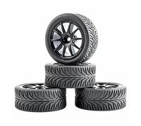 QASULER Rueda de Esponja con inserción neumáticos Agarre 4P, for HSP Racing, 1/10 1:10 On-Road Car RC 910-8007 Juego de Ruedas de Carreras RC(910H-8007)