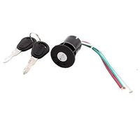 QASULER Sourcing map Bloqueo de interruptor de encendido de 3 cables for motocicleta y bicicleta eléctrica con 2 Bloqueo del interruptor de encendido del coche