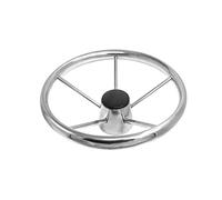 QASULER Volante de Barco de Acero Inoxidable de 13-1/2 Pulgadas, Volante Deportivo de 5 radios con función Antideslizante y antisudor Timón de Barco(Silver)