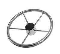 QASULER Volante Deportivo de 13-1/2 Pulgadas, Volante de Acero Inoxidable de 5 radios for Barco, pontón, Vela a Motor, etc. Timón de Barco