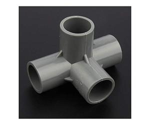 QASYKSLQ Conector de tubería 12/24/48 piezas 32 mm conector de PVC estereoscópico 4 vías accesorios de riego por goteo para tanque de acuario Conectores de tubería de agua (Color: gris estéreo de 4