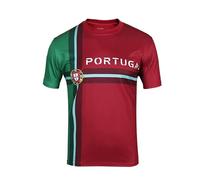 Qatar Copa Mundial de Fútbol Camiseta Fans Impresión Entrenamiento Deportivo Remeras de Futbol Manga Corta Cuello Redondo Secado Rápido Elástico World Cup T Shirt Portugal L