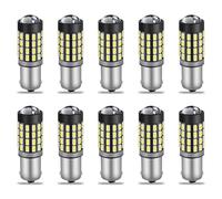 QAUBEN 10 bombillas LED BA9S de 12-24 V, superbrillantes, 540 lm, chip 3014 54SMD, 6000 K, blancas, con proyector de lente para interior de coche, luces de cortesía, luces de mapa 2,76 W