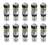 QAUBEN 194 Bombillas LED 6000K Blanco 30SMD 3014 Chips T10 2825 168 W5W Bombillas LED de repuesto Sin errores para el interior del coche Domo Mapa Puerta Luces de matrícula de cortesía 12-24 V (10pcs)