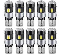 QAUBEN 194 Bombillas LED Canbus 6000K Blanco Lente de proyector 5630 Chips 2825 175 T10 W5W Bombillas LED de repuesto para el interior del coche Domo Mapa Puerta Luces de matrícula de cortesía (10pcs)