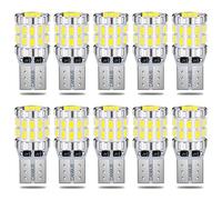 QAUBEN 194 Bombillas LED CanBus T10 Bombillas LED Blanco W5W 168 2825 Bombillas LED de repuesto para placas de matrícula Luces de posición lateral Mapa de domo Puerta Luces de cortesía 12-24 V (10pcs)
