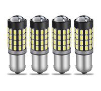 QAUBEN Bombilla LED BA9S de 4 piezas, 12-24 V, superbrillante, 540 LM, chip 3014 54SMD, 6000 K, blanca, con proyector de lente para interior de coche, luces de cortesía, luces de mapa 2,76 W.