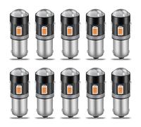 QAUBEN Bombillas LED BA9S BA9 53 57 1895 64111 ámbar, 150 lm, chips 5630, con proyector de lente para luz intermitente, luz de cortesía para puerta, luz de matrícula, 12 V (4 unidades)