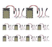 QAUBEN Paquete de 10 luces LED de techo 3014 48 SMD para interior de coche, luz de lectura para matrícula, techo, lámpara de mapa con adaptadores de festón BA9S T10, color blanco (CC 12-24 V)