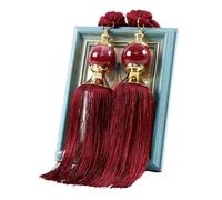 QAUUCP 1 Pair Curtain Tie Backs with Tassel Traditional Tieback Curtain Decorative Accessories AlzapañOs Cortinas(Wine Red)