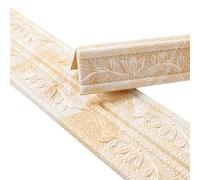 QAUUCP Cenefa Autoadhesiva Etiqueta de pared rodapié autoadhesiva, pegatinas espuma 3D for borde, tira zócalo impermeable, línea cintura esquina, pegatina, ajuste(Light yellow)