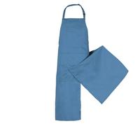 QAUUCP Delantal para Cerámica con Piernas Delantal largo de cerámica con tres bolsillos for hombre y mujer(Blue)
