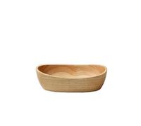 QAUUCP Frutero Madera Ensaladera de madera maciza gruesa con forma barco, cuenco grande for frutas y postres, vajilla(15.3x4cm)