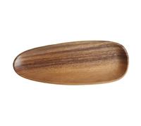 QAUUCP Frutero Madera Plato de cena madera maciza ovalada irregular nogal y acacia, bandeja decorativa for servir, for platos, aperitivos, dim sum, frutas, postres(Color3)