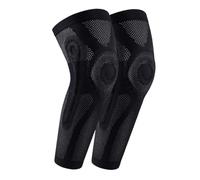 QAUUCP Mangas de Pierna de Compresión 1 uds/2 uds rodillera mangas de compresión, pierna completa con almohadillas Gel for rótula y estabilizadores laterales(Black-2Pcs,M Thigh 30-42CM)