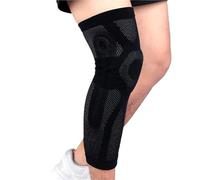 QAUUCP Mangas de Pierna de Compresión 1 uds/2 uds rodillera mangas de compresión, pierna completa con almohadillas Gel for rótula y estabilizadores laterales(Black-1Pcs,M Thigh 30-42CM)